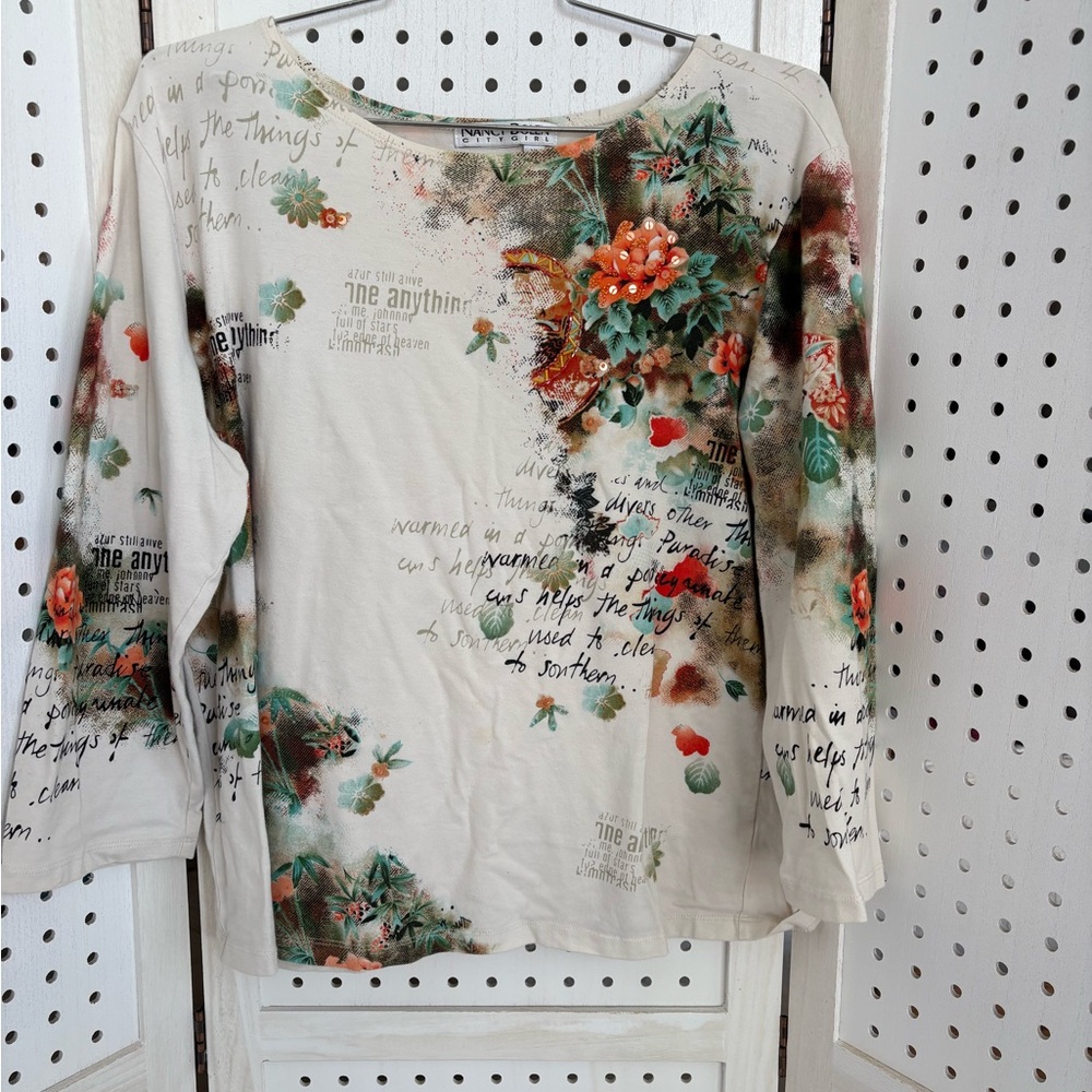 Floral Script Women's Blouse